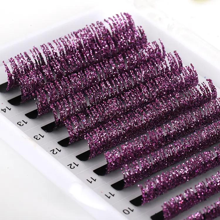 Purple Glitter rzęs przedłużenie